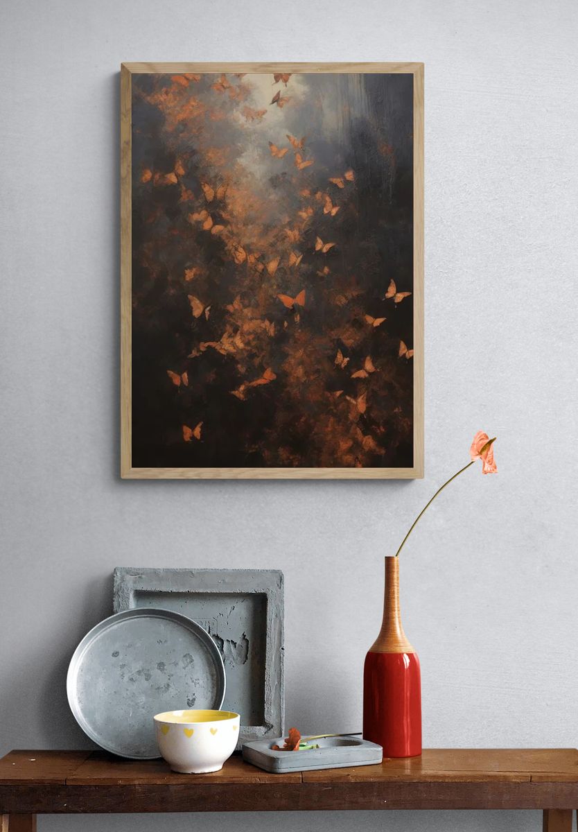 Butterflies in Flight — Fine Art Print. — room view 3