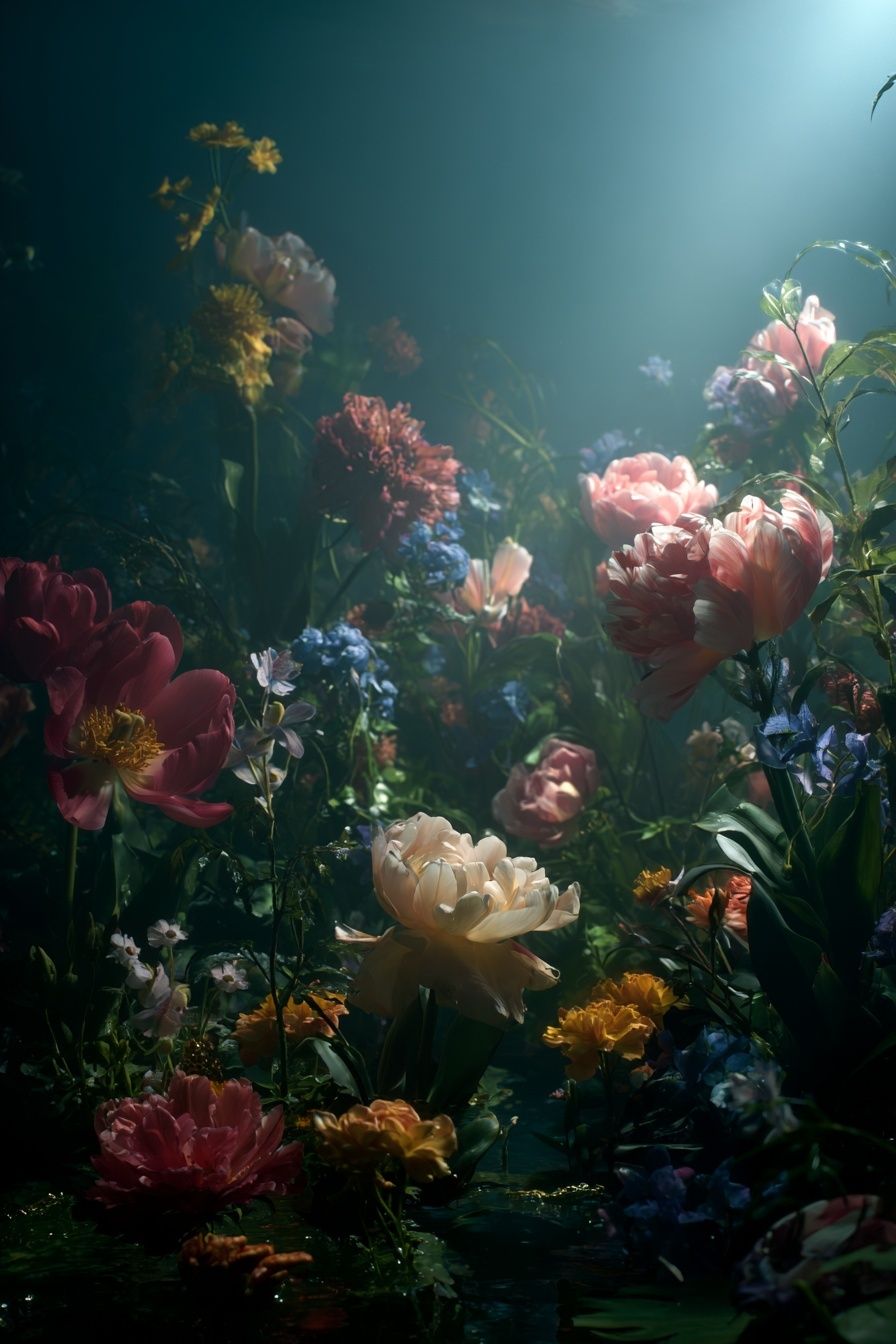 Underwater Floral Fantasy Poster. poster detail