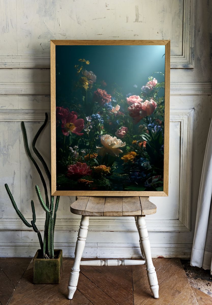 Underwater Floral Fantasy Poster. — room view 1