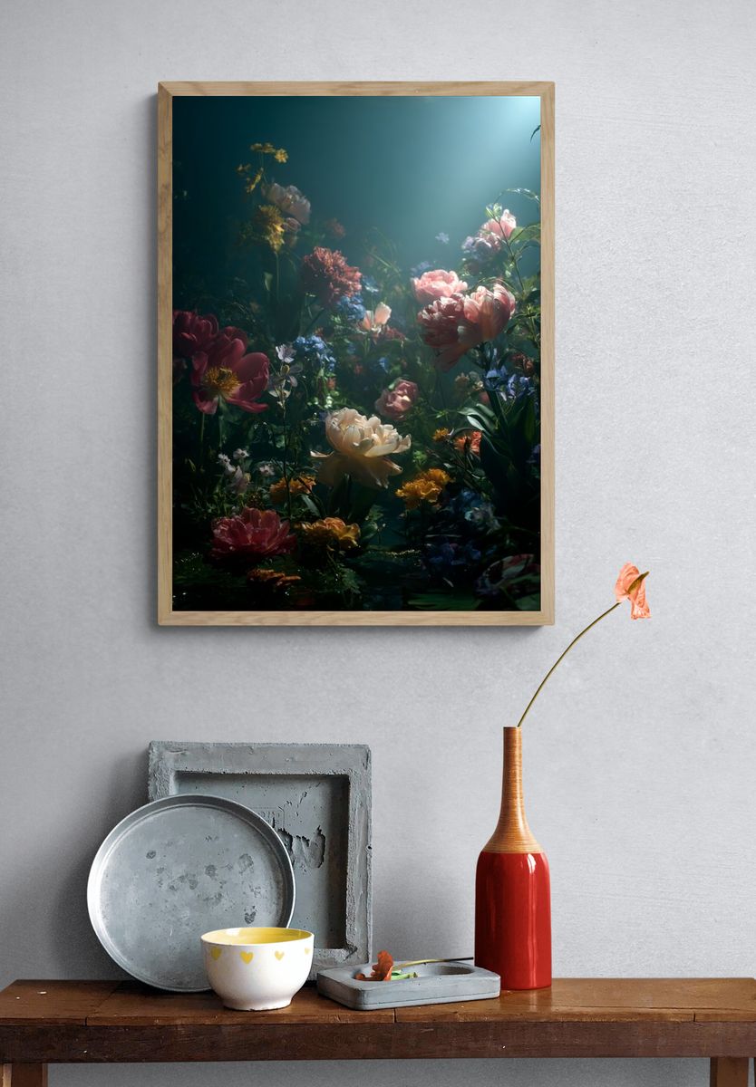 Underwater Floral Fantasy Poster. — room view 3