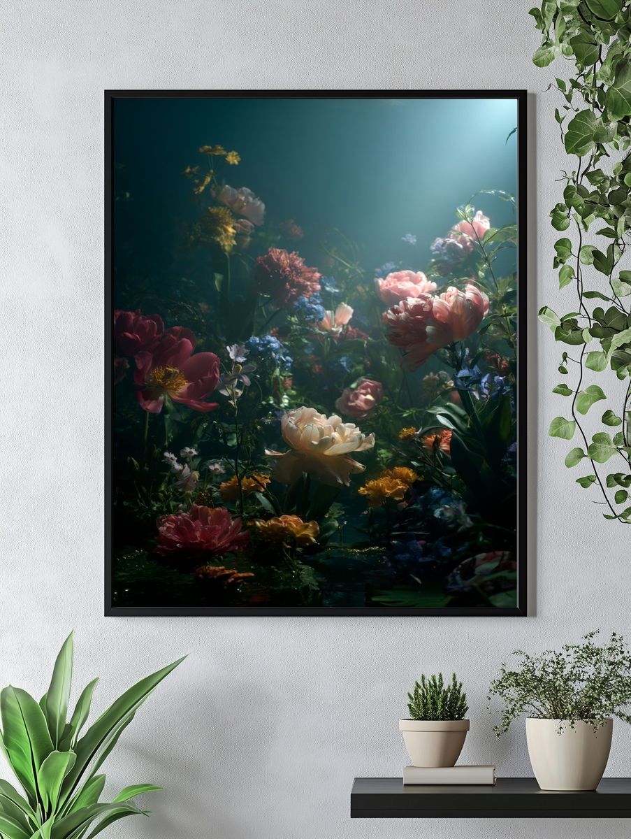 Underwater Floral Fantasy Poster. — room view 4