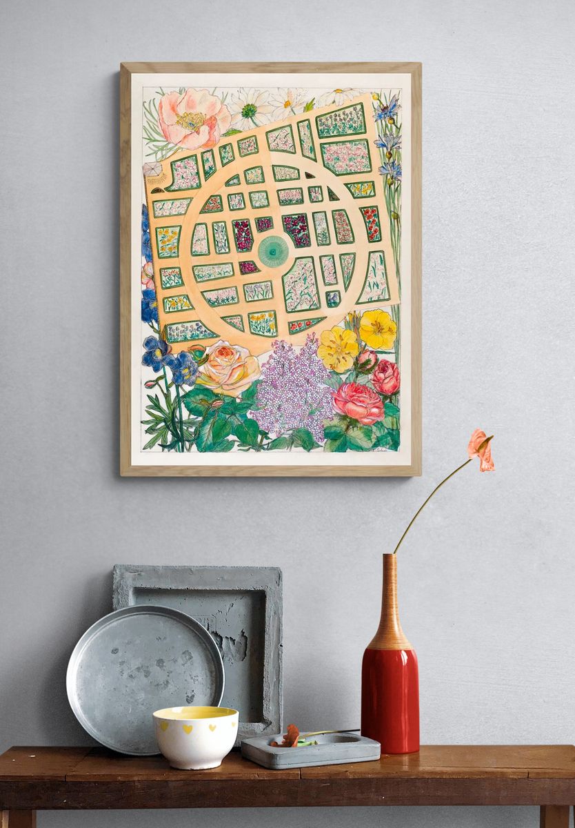 Botanical Garden Plan — Watercolor Print. — room view 3