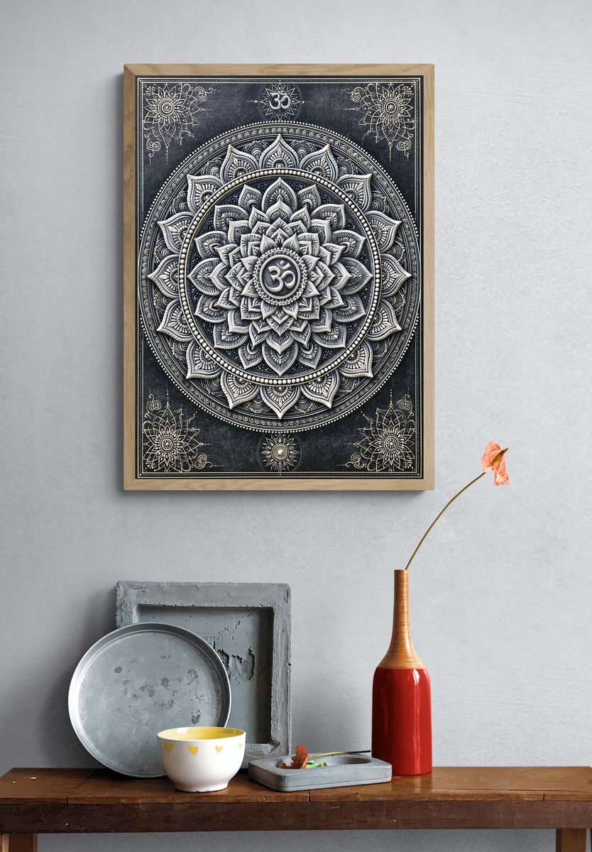 Om Mandala Bohemian Print. — room view 3