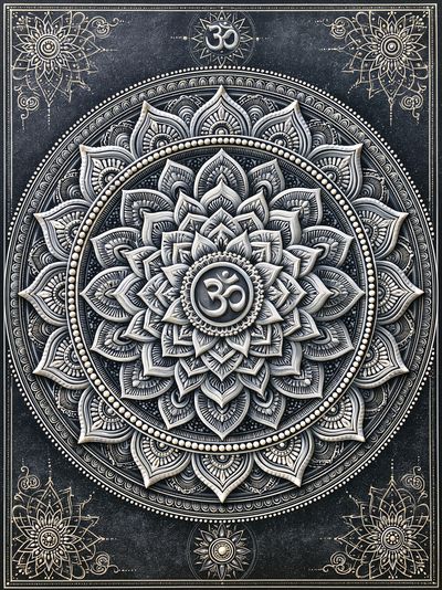 Om Mandala Bohemian Print. poster