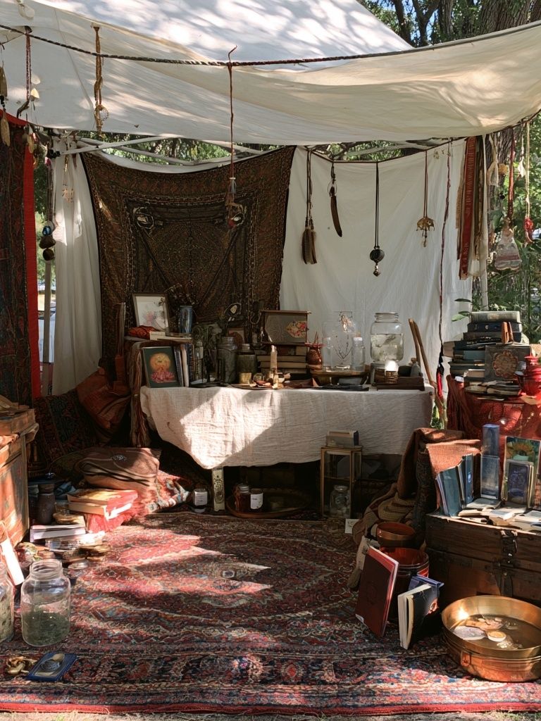Bohemian Outdoor Market Stall Poster. poster detail