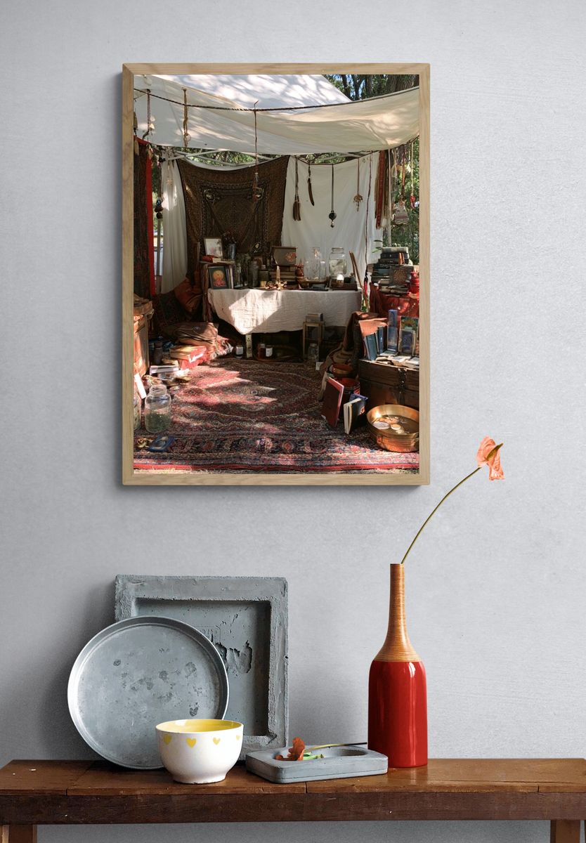 Bohemian Outdoor Market Stall Poster. — room view 3