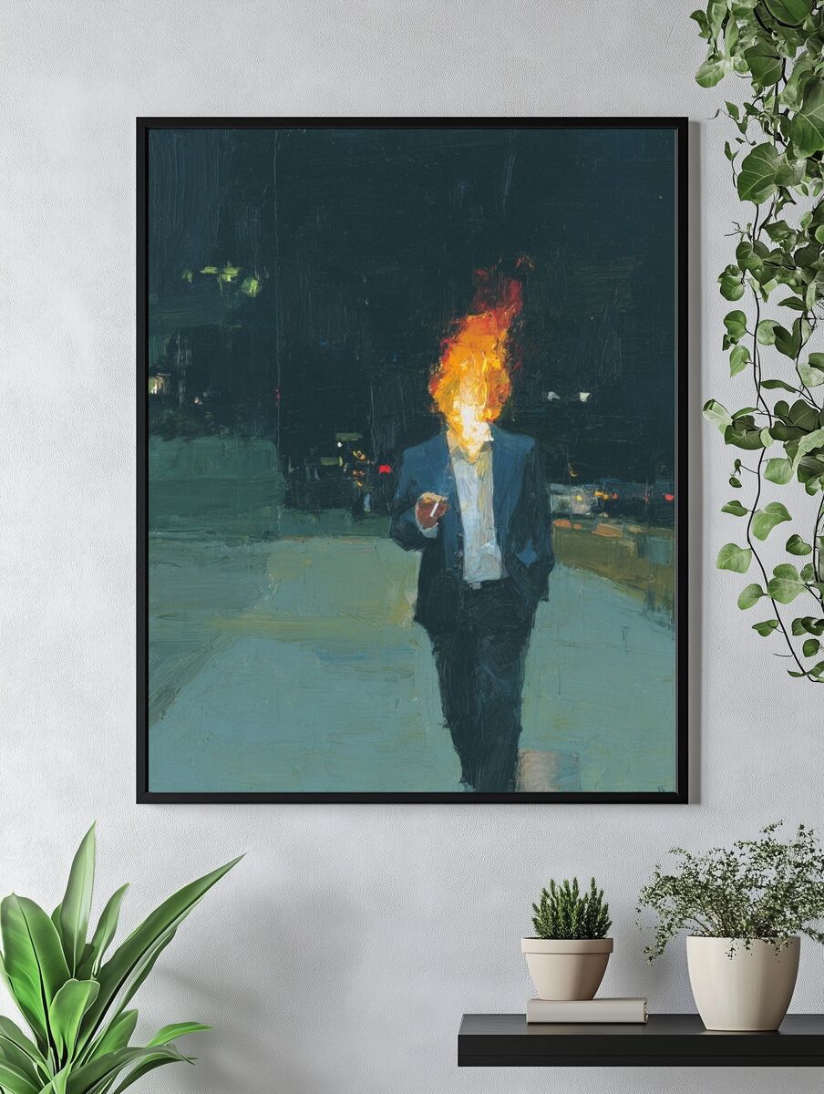 Burning Head — Contemporary Art Print. — room view 4