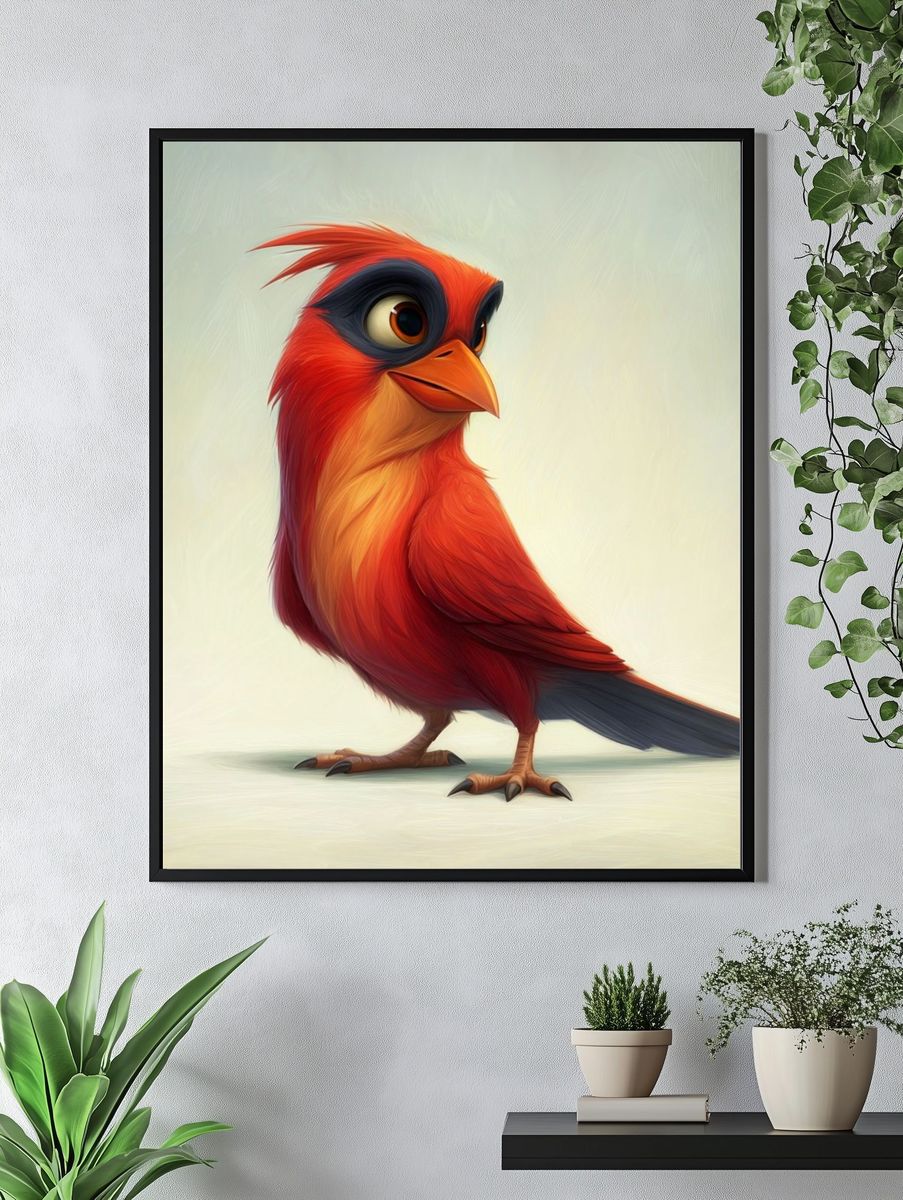 Colorful Bird Illustration Poster. — room view 4