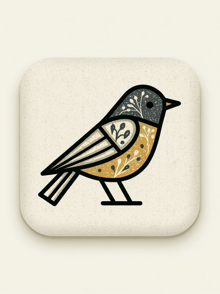 Decorative Bird Illustration Poster. poster detail