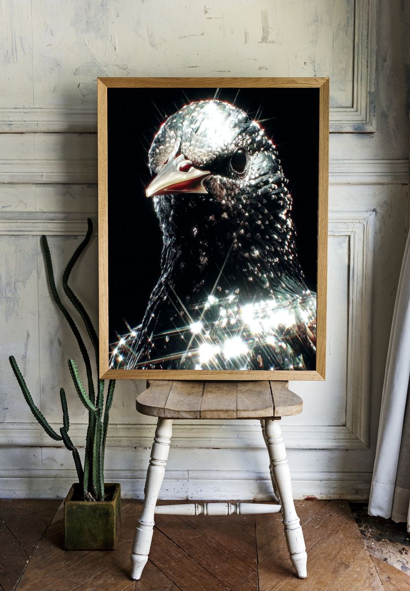 Shimmering Starling — Photography Print. — room view 1