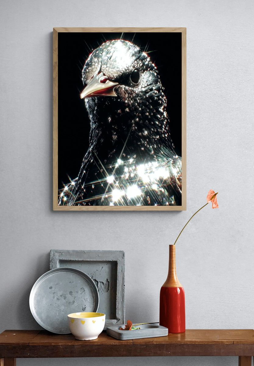 Shimmering Starling — Photography Print. — room view 3