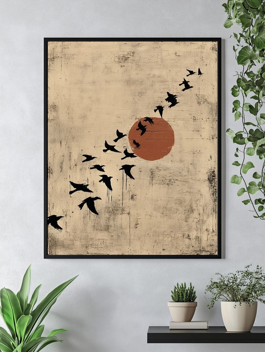 Bird Flight Abstract Print. — room view 4