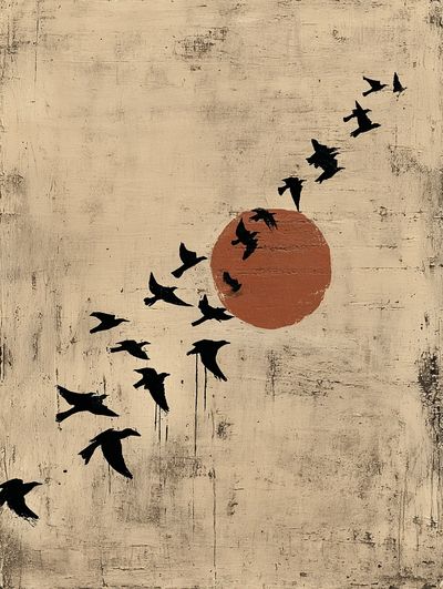 Bird Flight Abstract Print. poster