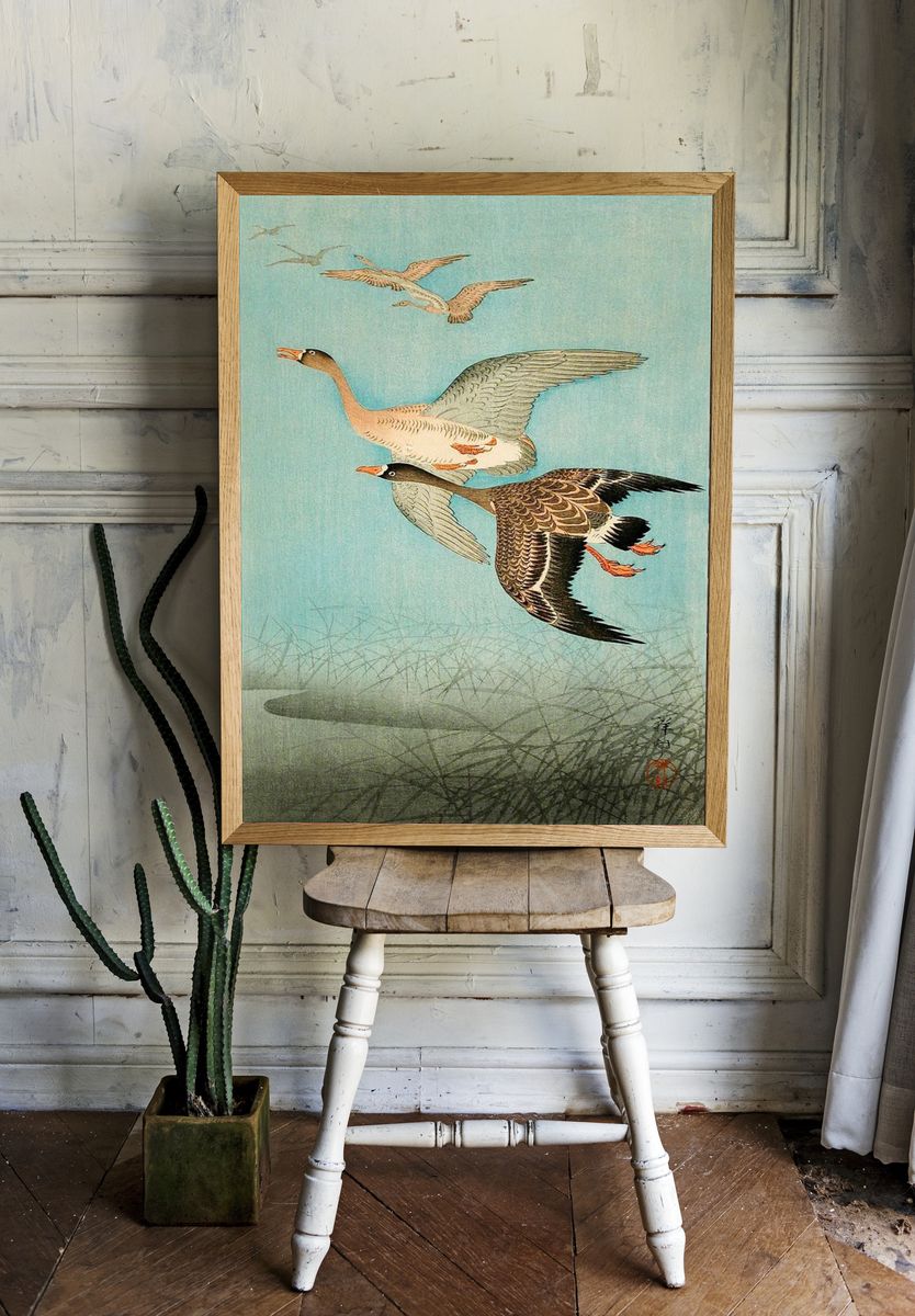 Flying Geese by Ohara Shoson — Art Print. — room view 1