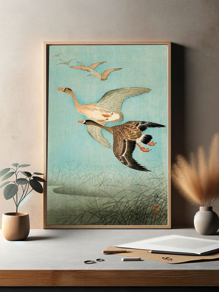 Flying Geese by Ohara Shoson — Art Print. — room view 2