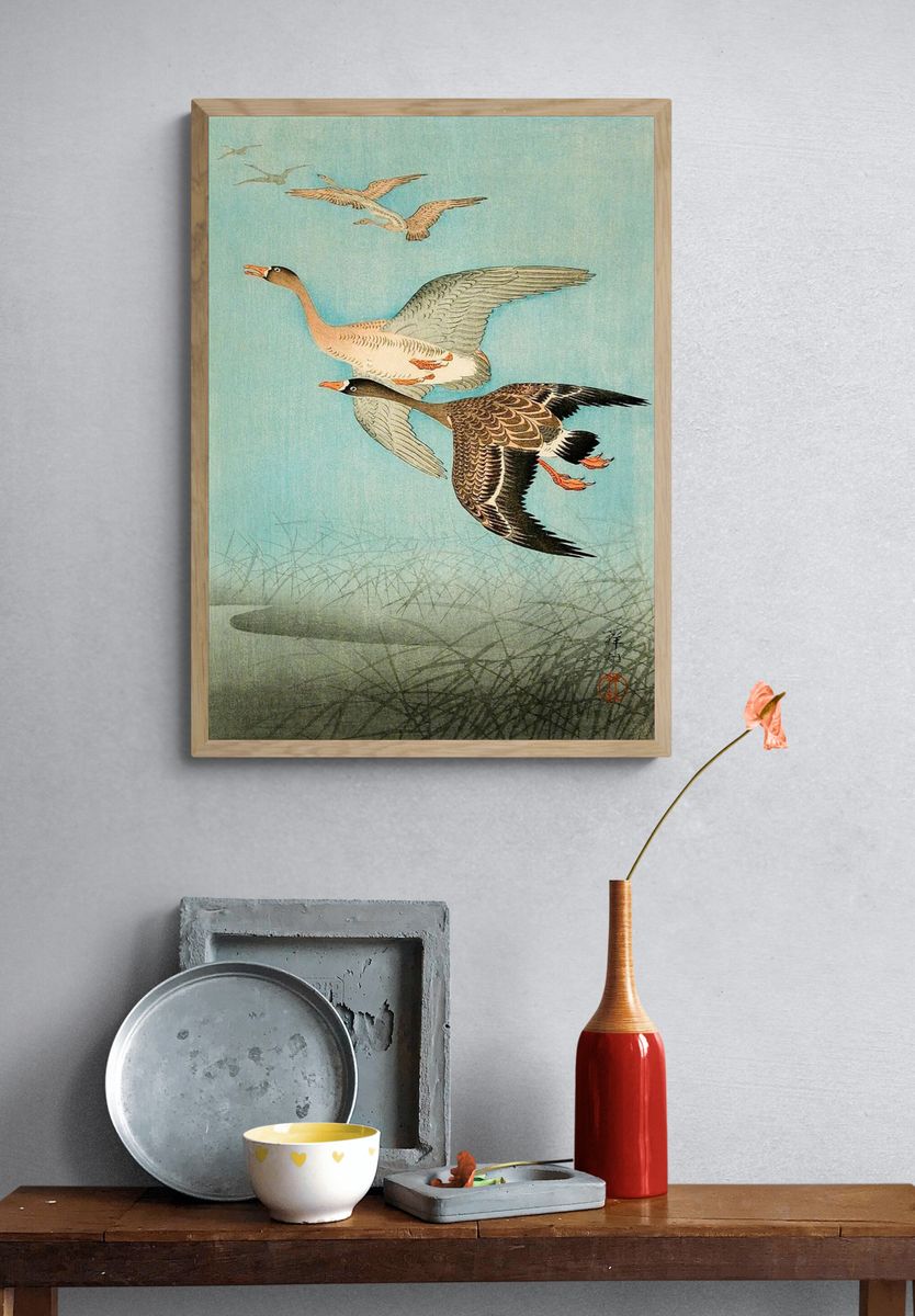 Flying Geese by Ohara Shoson — Art Print. — room view 3