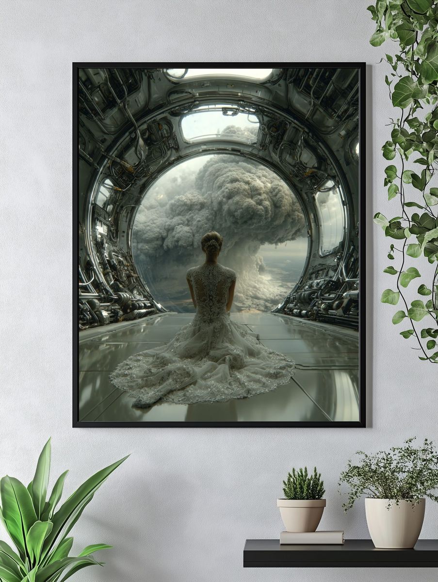 Bride in Space — Surrealism Print. — room view 4