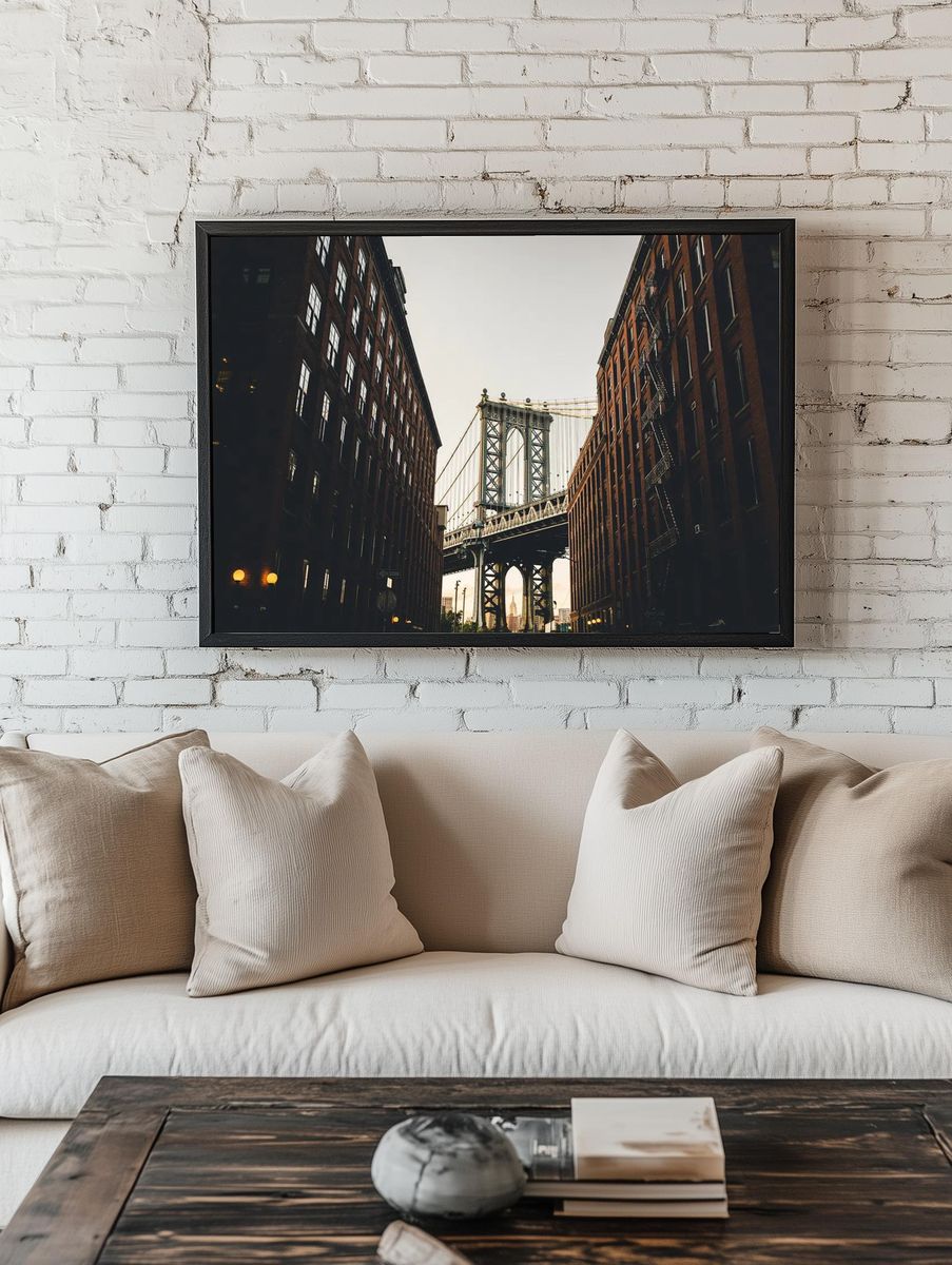 Brooklyn Bridge — Urban Photography Print. — room view 1