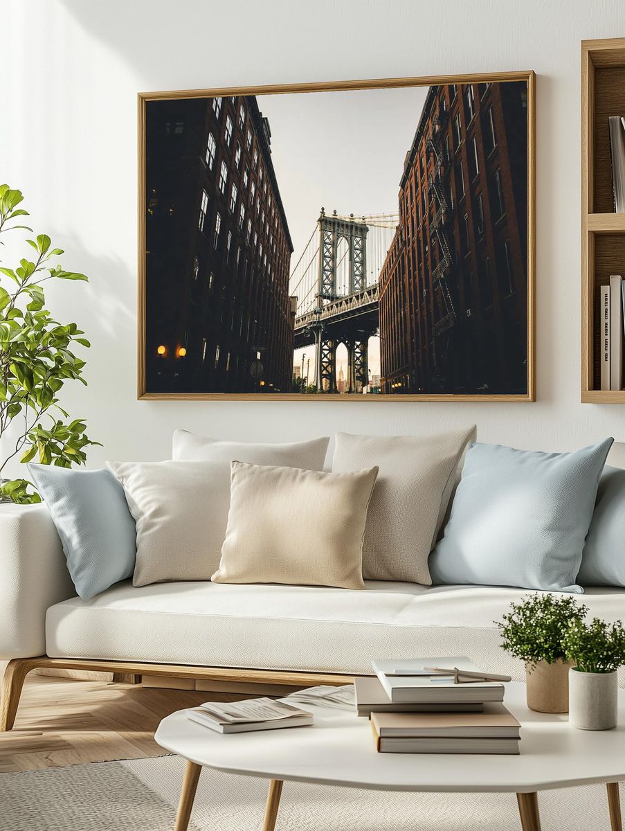 Brooklyn Bridge — Urban Photography Print. — room view 2