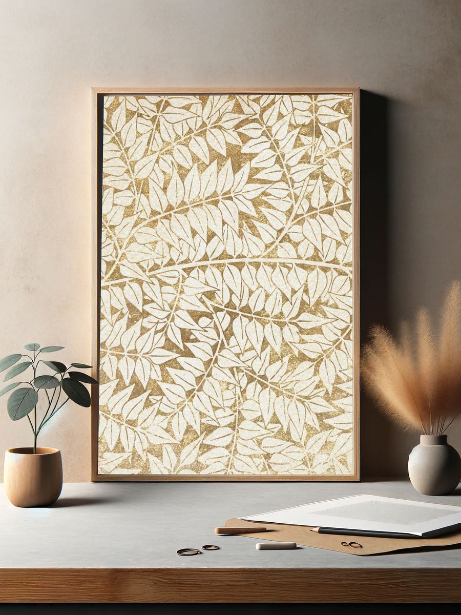 Botanical Leaves Pattern — Bohemian Print. — room view 2