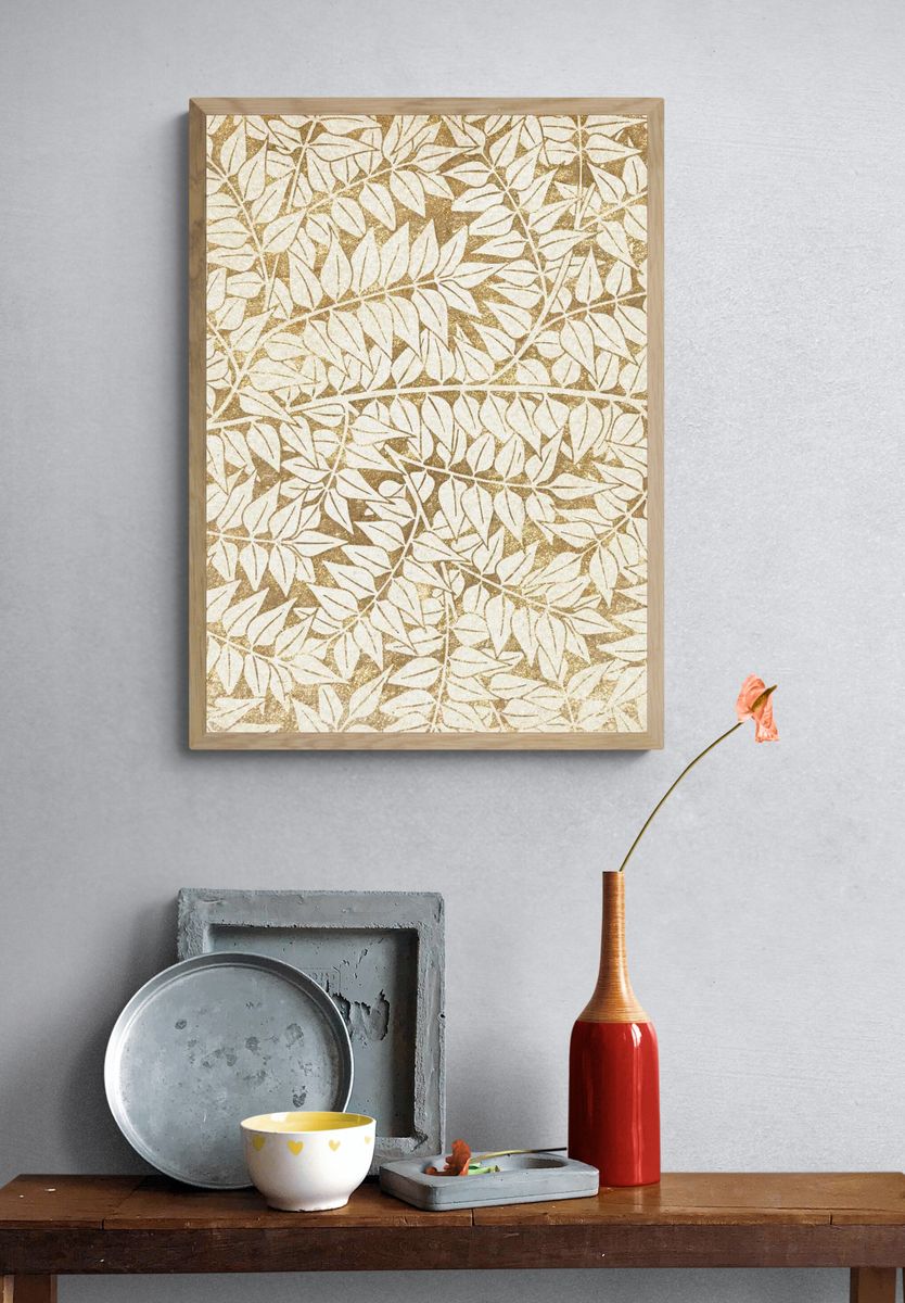 Botanical Leaves Pattern — Bohemian Print. — room view 3