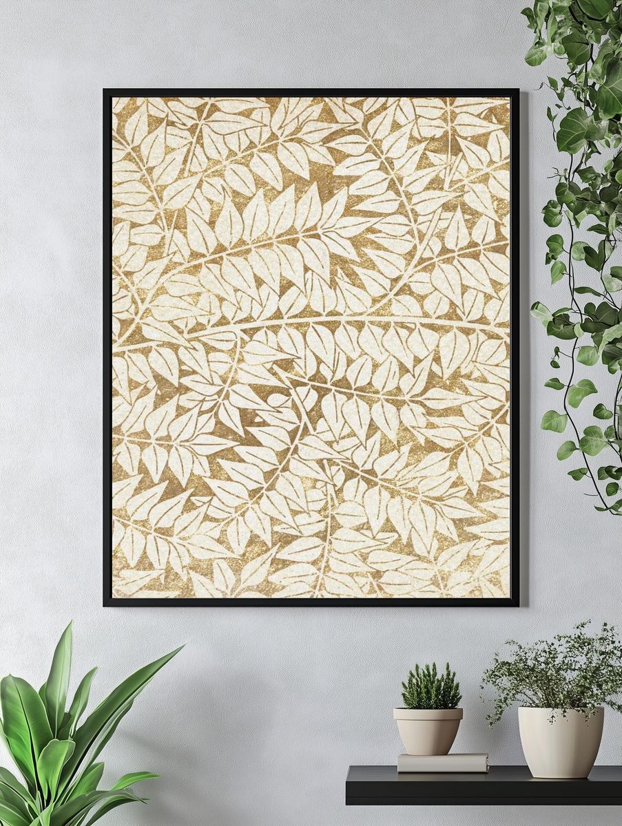 Botanical Leaves Pattern — Bohemian Print. — room view 4