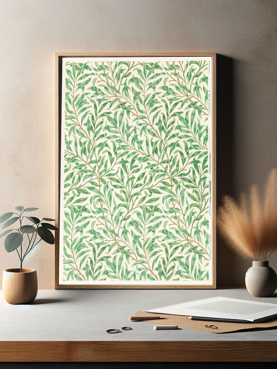 Botanical Leaf Pattern Poster. — room view 2