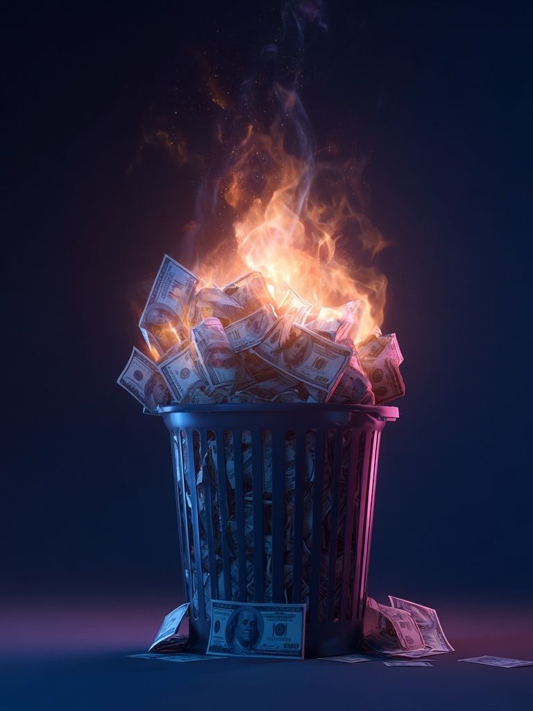 Burning Money — Digital Art Print. poster detail
