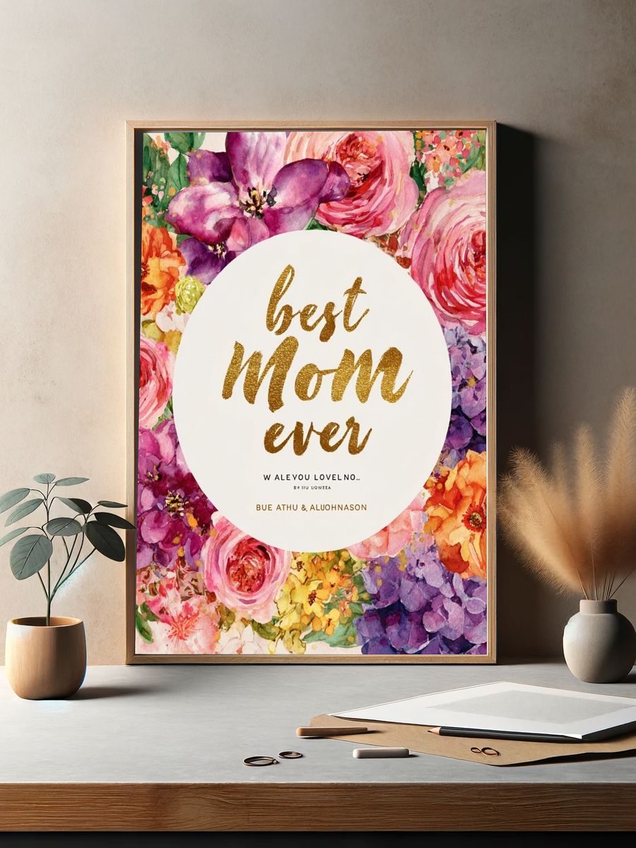 Best Mom Ever — Floral Print. — room view 2