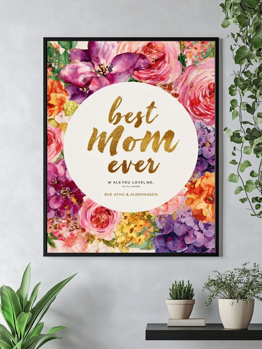 Best Mom Ever — Floral Print. — room view 4