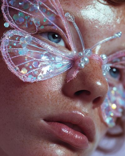 Butterfly Mask Portrait Poster. poster