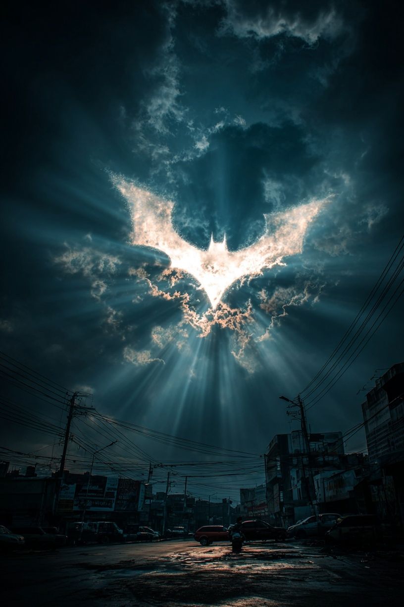 Batman Symbol in the Sky — Dark Art Print. poster — movies art