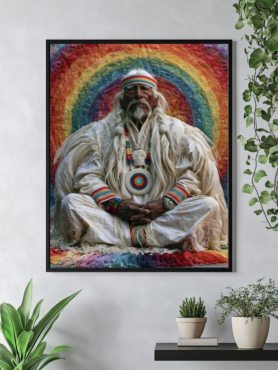 Rainbow Shaman Portrait Poster. — room view 4