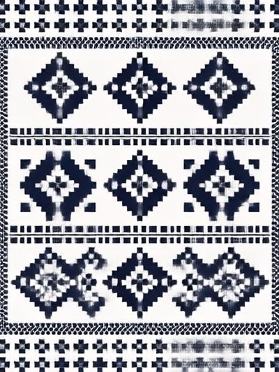 Geometric Indigo Pattern Poster.