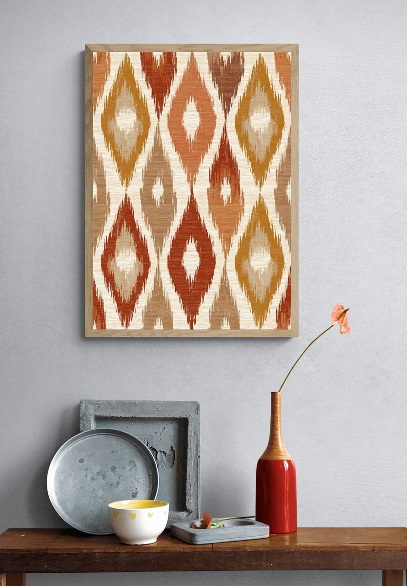 Boho Ikat Pattern Print. — room view 3
