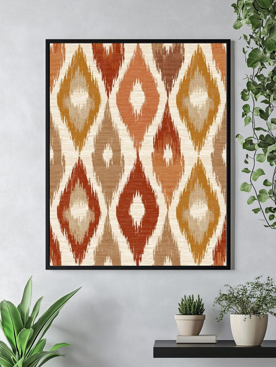 Boho Ikat Pattern Print. — room view 4