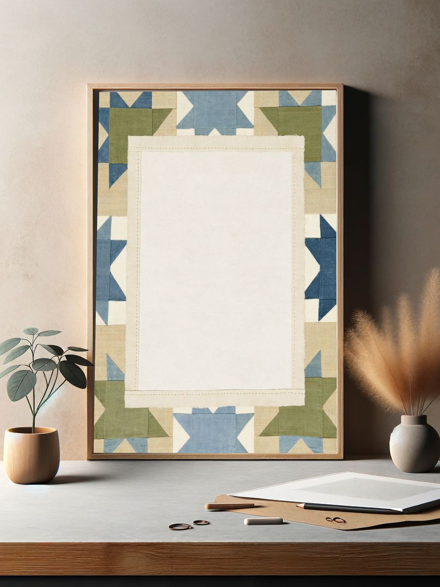 Patchwork Quilt Border Print. — room view 2