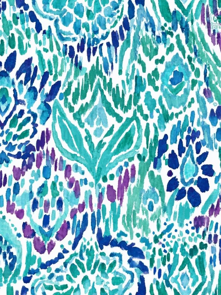 Watercolor Ikat Pattern Print. poster detail