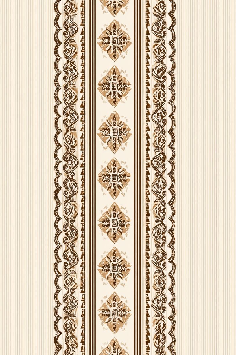 Ornamental Beige Pattern Print. poster detail