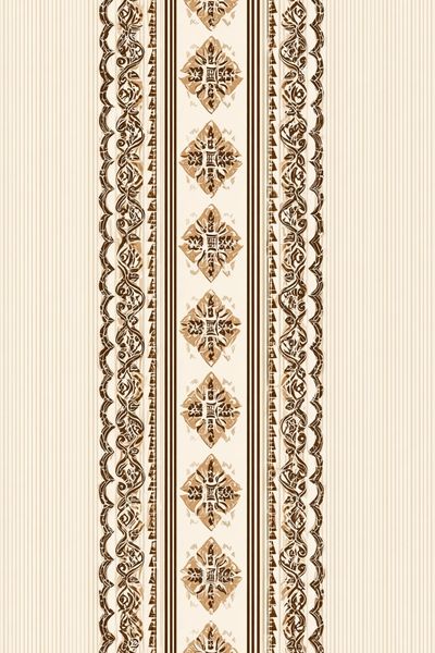 Ornamental Beige Pattern Print.