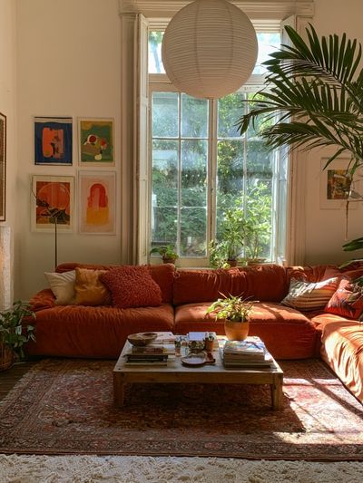 Sunlit Boho Living Room Poster.