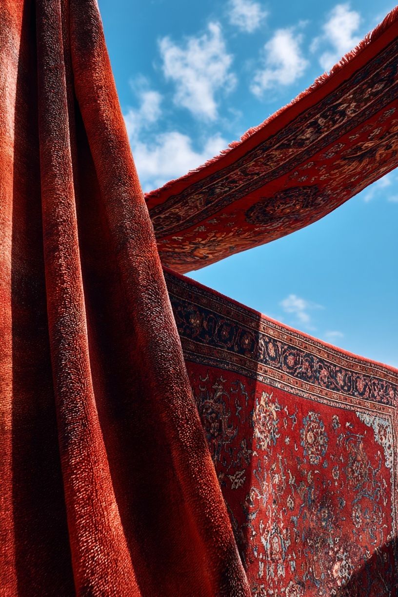 Red Persian Rugs Sky Poster. poster detail