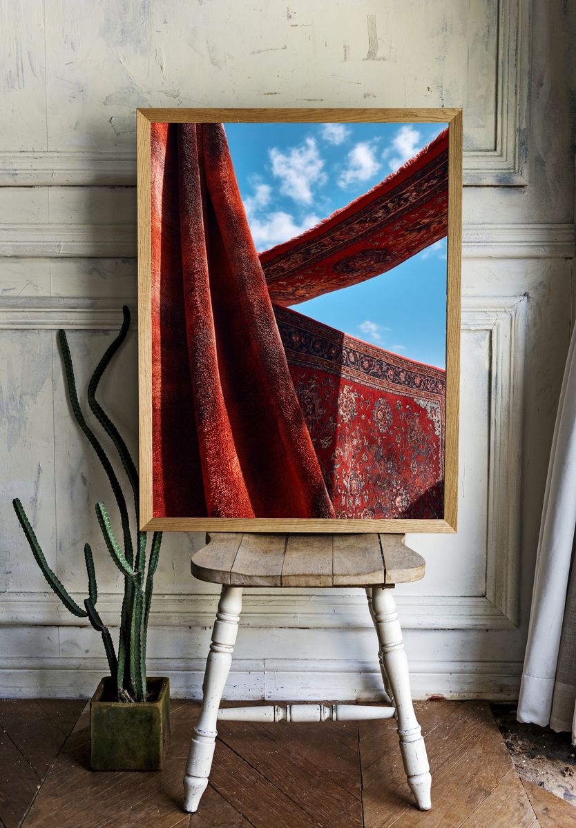 Red Persian Rugs Sky Poster. — room view 1