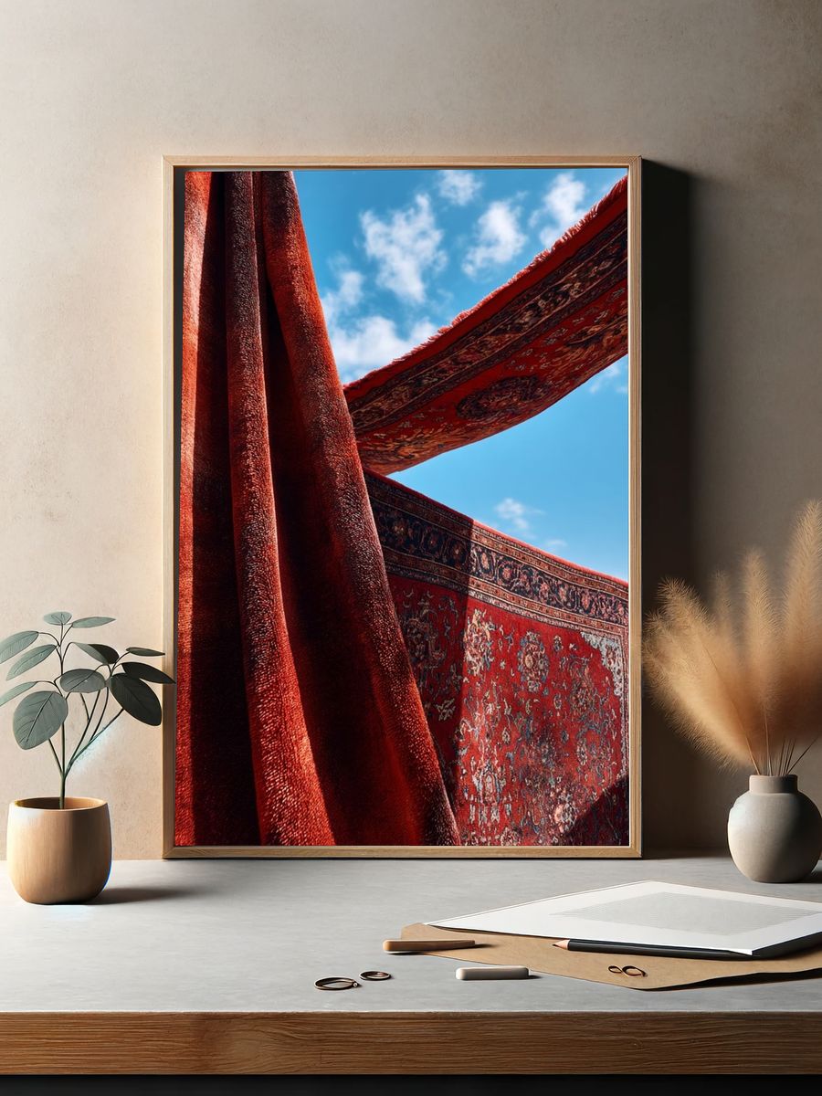 Red Persian Rugs Sky Poster. — room view 2