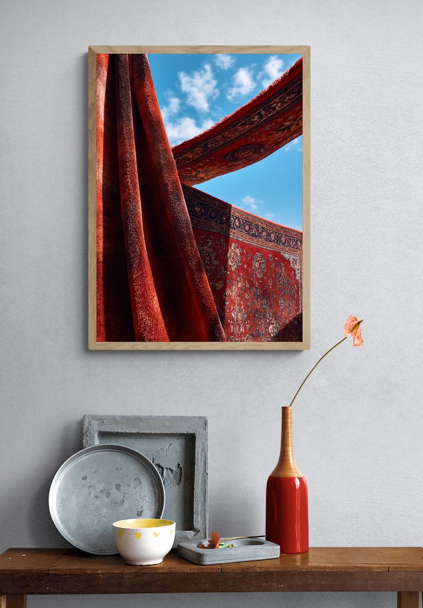 Red Persian Rugs Sky Poster. — room view 3