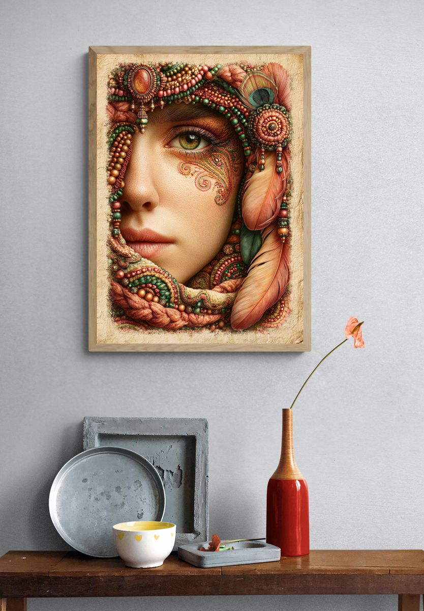 Bohemian Portrait Print. — room view 3