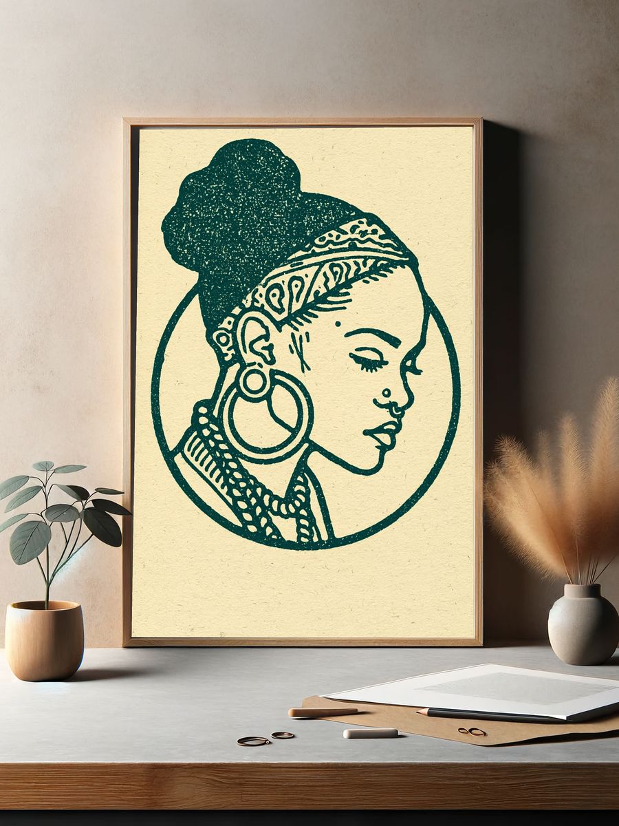 Bohemian Woman Portrait Print. — room view 2