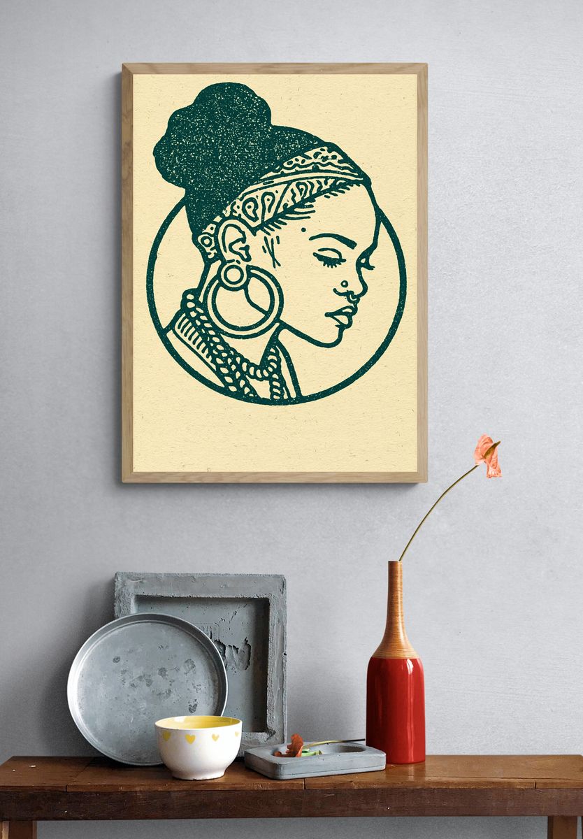 Bohemian Woman Portrait Print. — room view 3