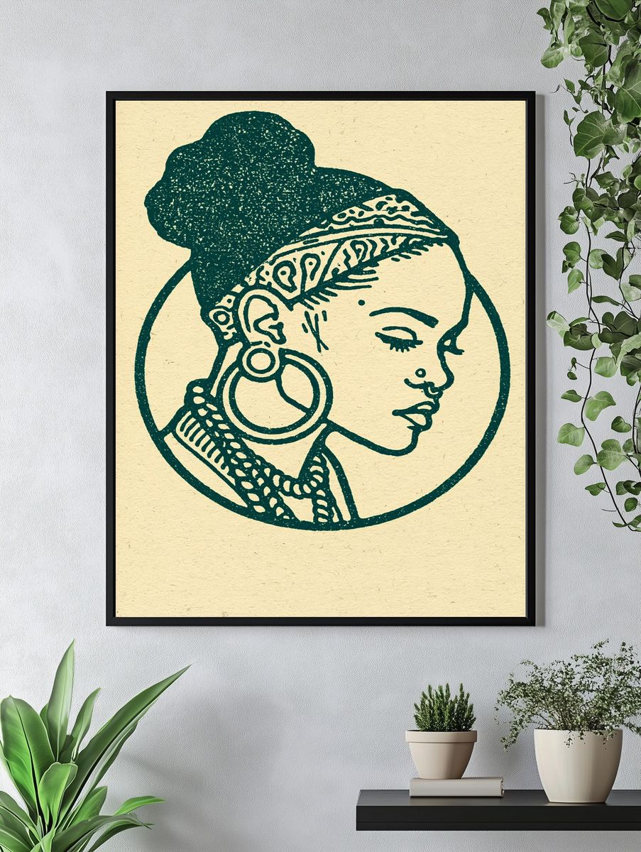 Bohemian Woman Portrait Print. — room view 4