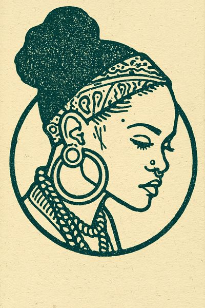Bohemian Woman Portrait Print.